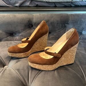 Christian Louboutin brown wedges! size: woman’s 5.5